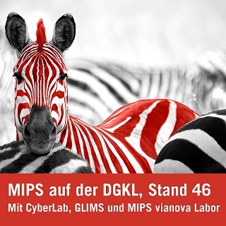 MIPS auf der DGKL, Stand 46. Mit CyberLab, GLIMS und MIPS vianova Labor.