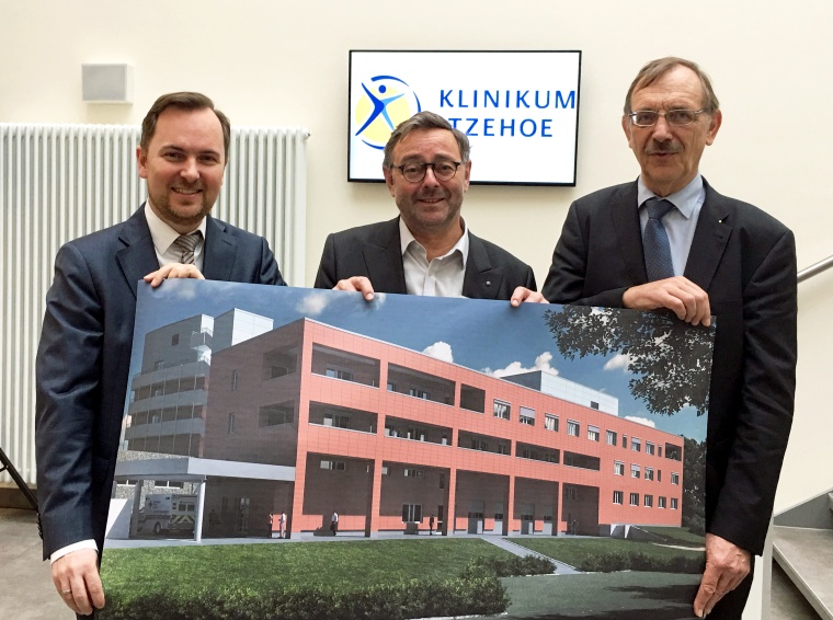 Übergabe des Fördermittelbescheids (v.li.): Staatssekretär Dr. Matthias...