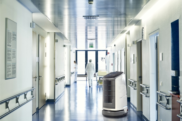 Der Service-Roboter JEEVES in einer Krankenhausumgebung. Foto: Robotise
