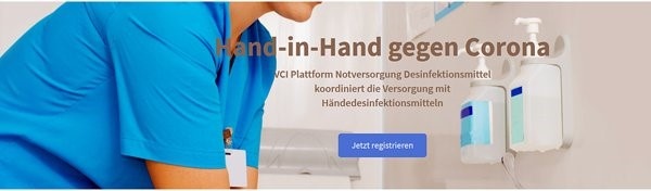 Digitaler Marktplatz für Desinfektionsmittel eröffnet