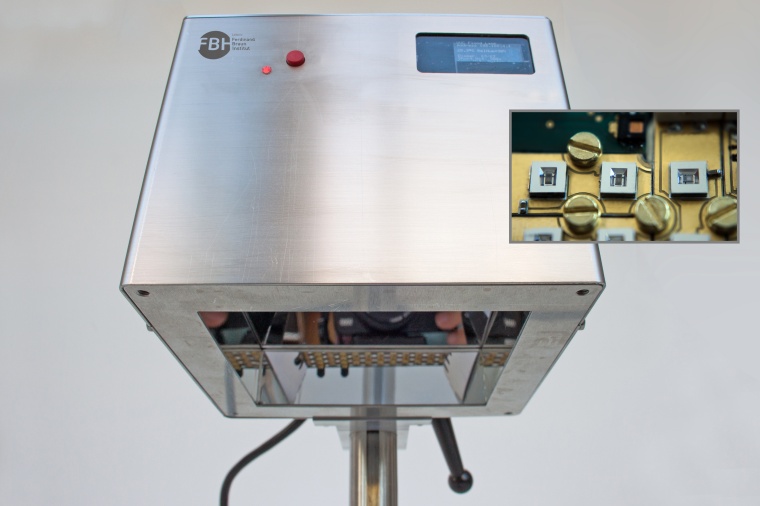 Prototyp des UVC-LED-Strahlers mit 118 LEDs – damit sollen Keime auf der Haut...