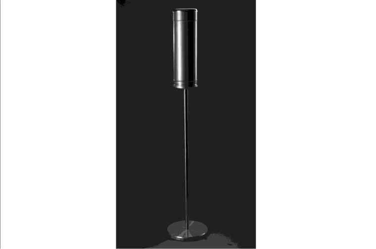 Der preiswerte Aerobuster hat die Größe einer Stehlampe und befreit Räume...