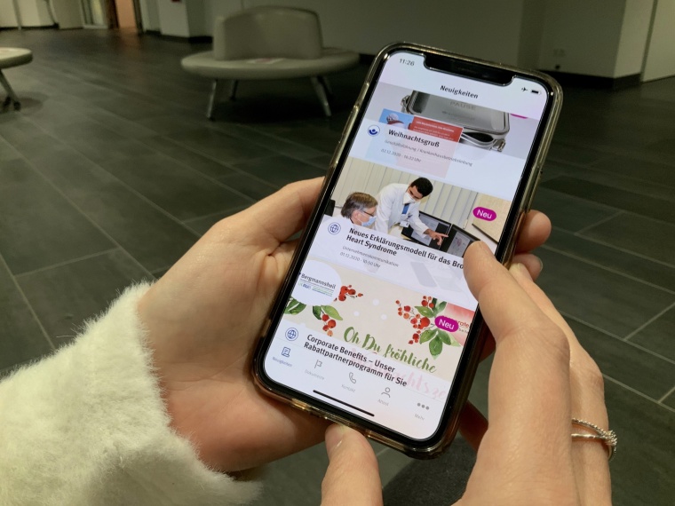 Das Newsportal der Bergmannsheil App Foto: Bergmannsheil]