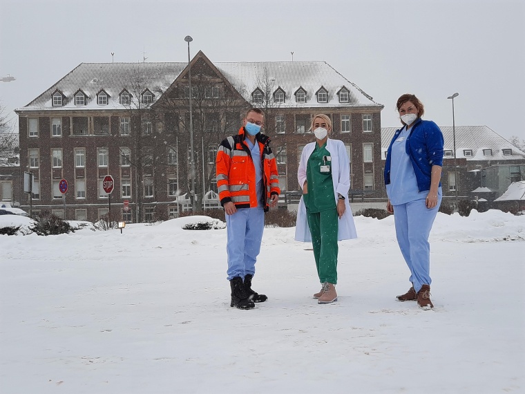 Durch den Schneesturm zum UKM: Die medizinische Fachangestellte Miriam Tölle,...