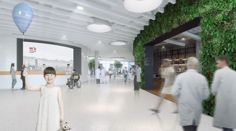 Visualisierung Foyer des Neubaus. Foto: HDR Germany