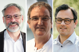 Prof. Andreas Schuppert (l.), Leiter des Instituts für Computational...