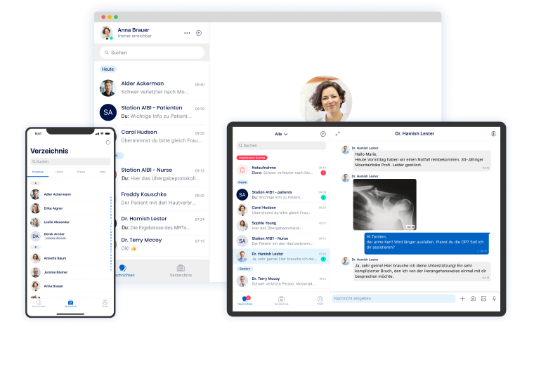 Mithilfe eines interoperablen Messengers lassen sich Patientenfälle innerhalb...