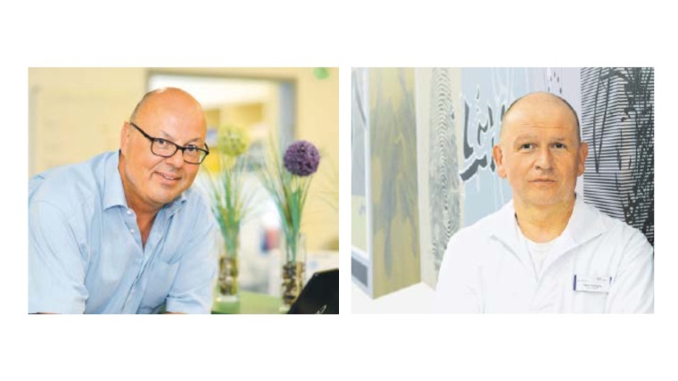 Hans Eberhardt (r.), Stationsleiter der Infektiologie, und Dr. Martin...