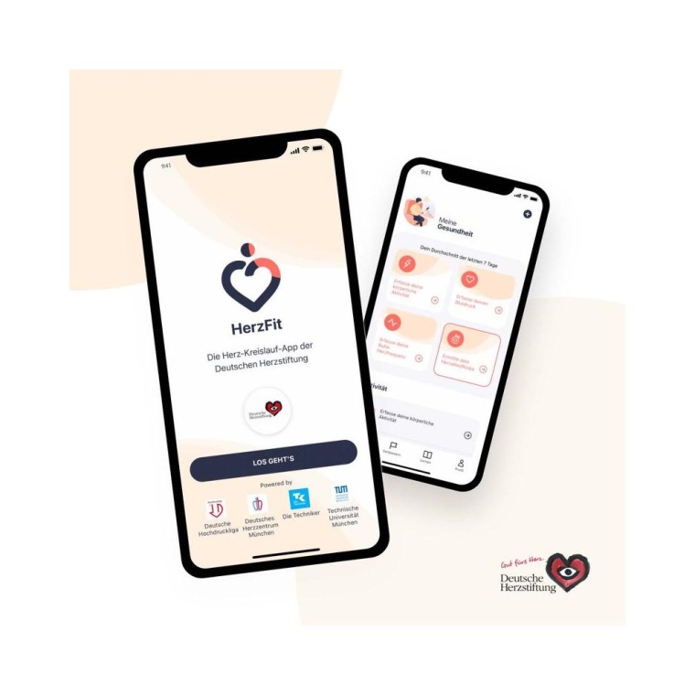Die HerzFit-App der Herzstiftung / Digitale Herz-Kreislauf-Prävention, Foto:...