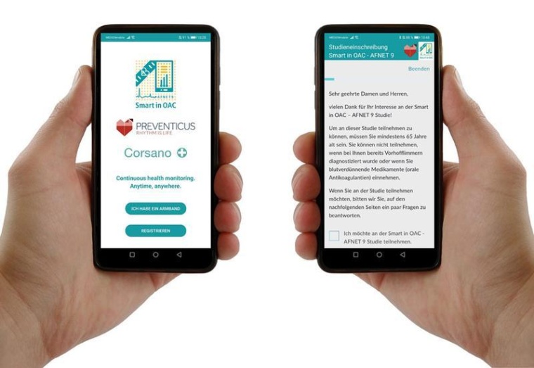 Smartphone-basiertes Screening ermöglichte kontaktlose Studienteilnahme. Foto:...
