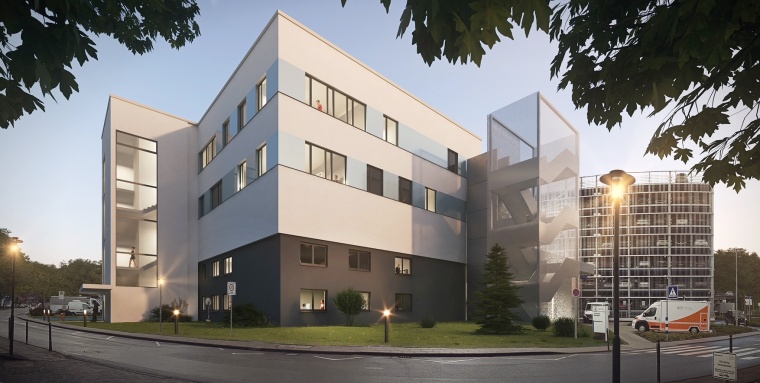 Im neuen Gebäude des UKB werden ambulante Patienten in zwei medizinischen...