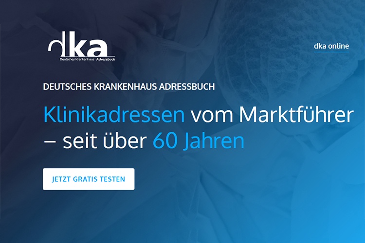 Screenshot: Deutsches Krankenhaus Adressbuch