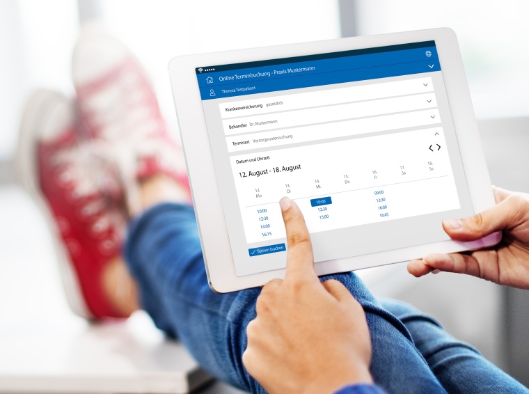 Vorteile der Online-Terminbuchung sind u.a. reduziertes Telefonaufkommen,...