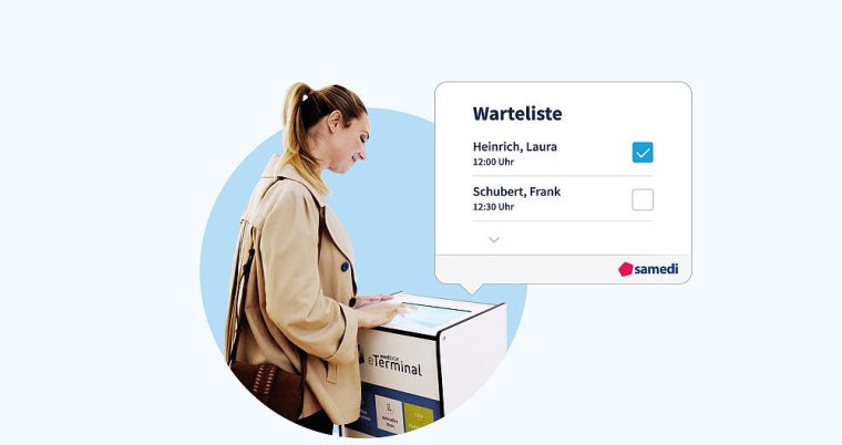 Mit dem eTerminal können sich die Patienten in der Arztpraxis oder im MVZ...