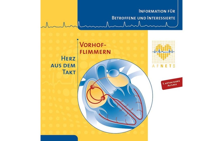 Titelseite der Broschüre Vorhofflimmern - Herz aus dem Takt, Foto: AFNET