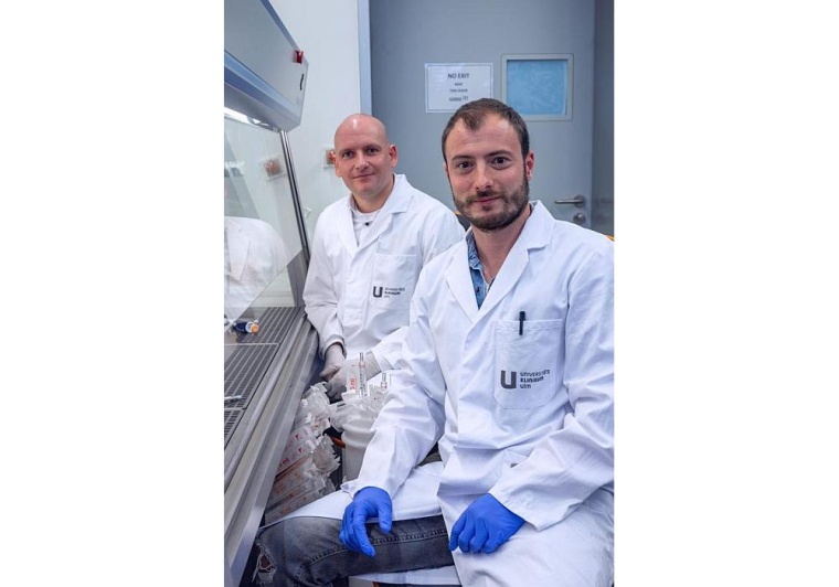 Jun. Prof. Konstantin Sparrer (l.), Gruppenleiter am Institut für Molekulare...