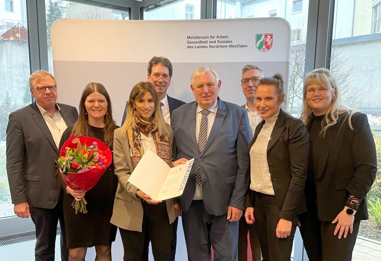 Nadine Ehrlich, Tatjana Padberg, Matthias Dickerhoff, Minister Karl-Josef...