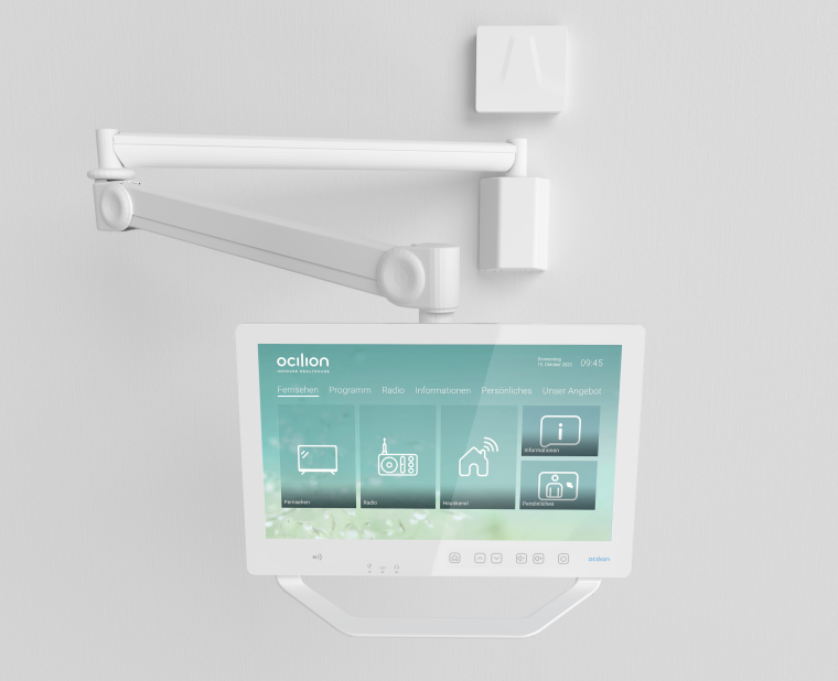 Neues Bedside Terminal zur Unterhaltung am Patientenbett Foto: Ocilion