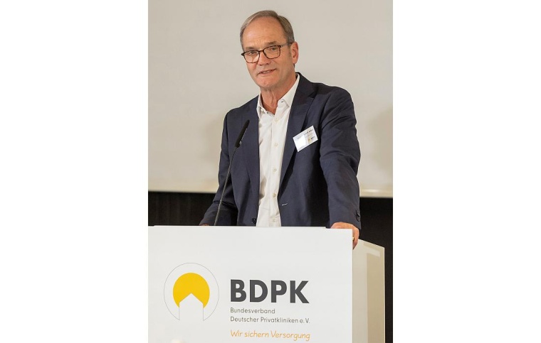 Der neue BDPK-Präsident Dr. Hans-Heinrich Aldag bei seiner Antrittsrede vor...