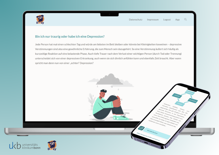 Darstellung der in der Studie verwendeten App Foto: Universitätsklinikum Bonn...