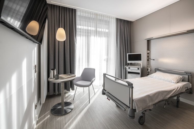Das Wahlleistungszimmer in der Uniklinik Köln. Foto: Sylvia Leydecker 100%...