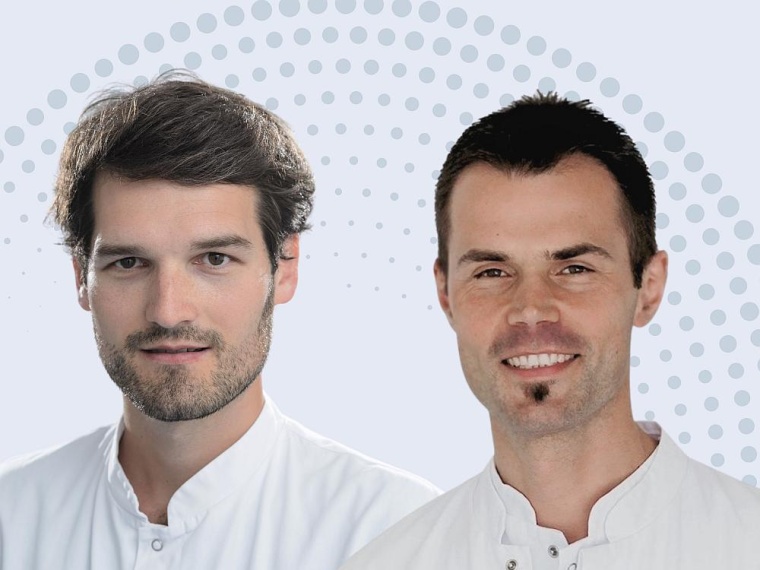 Prof. Dr. Thomas Fischer (rechts) und Dr. Moritz Huttelmaier vom Uniklinikum...