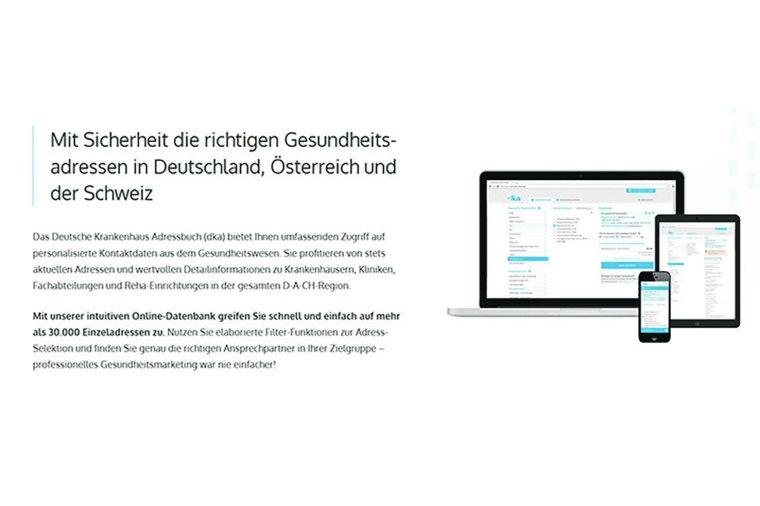 Screenshot Deutsches Krankenhaus Adressbuch Klinikadressen

Foto: Rombach Gruppe