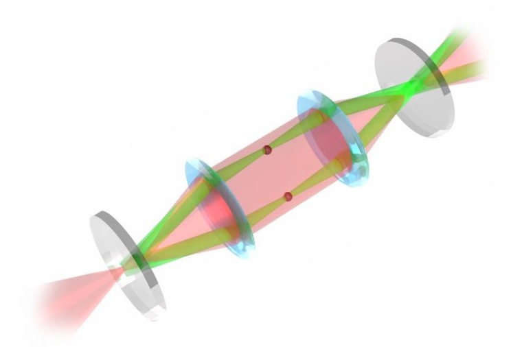 Das neuartige Mikroskop leitet das Licht im Kreis - so kann es mehrmals mit der...
