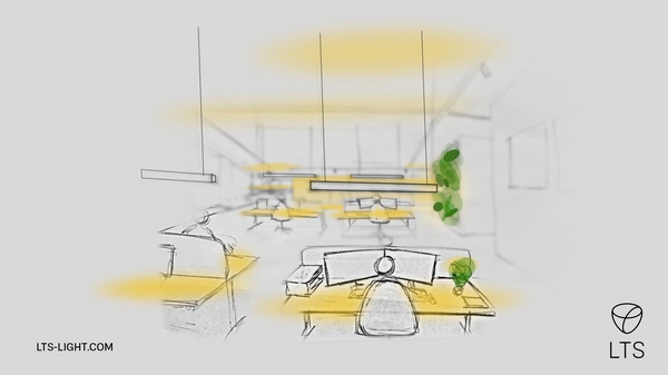 Skizze: Lichtplanung LTS Licht & Leuchten GmbH. Bildschirmarbeitsplätze...