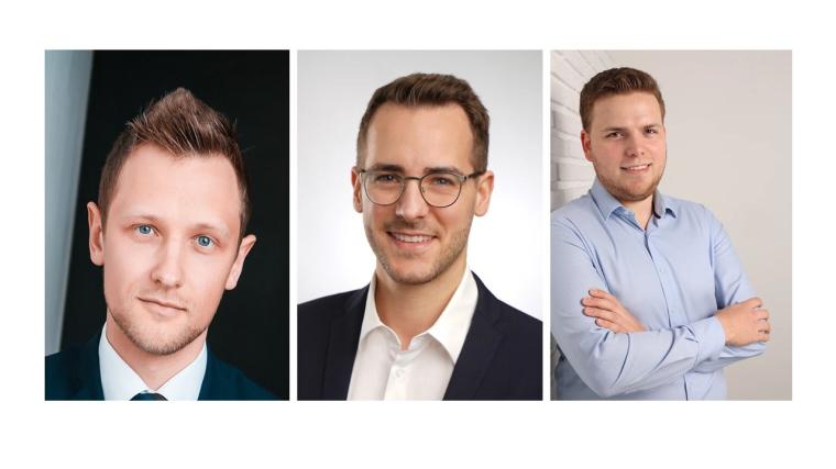 (v.l.n.r.) 1. Platz Dr.-Ing. Simon Lyra, 2. Platz Dr.-Ing. Bastian Latsch, 3....